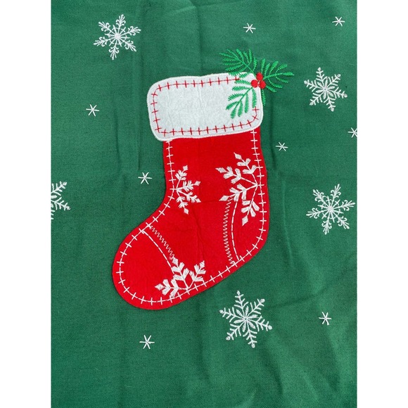 Phantoscope Christmas Tree pillow Cover  17”  Green Pom poms - Picture 2 of 5